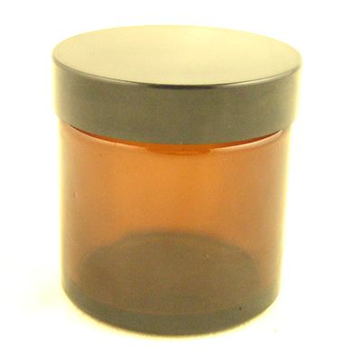 Glass Jar Amber with Black Cap 60ml