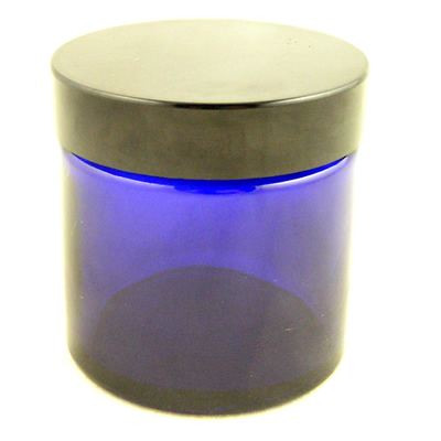 Glass Jar Blue with Black Cap 60ml