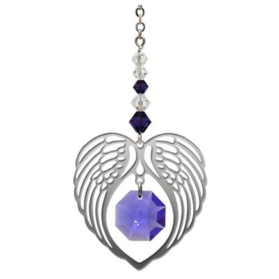 Amethyst Angel Wings Crystal Hanger