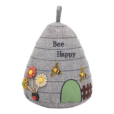 Bee Happy Grey Doorstop