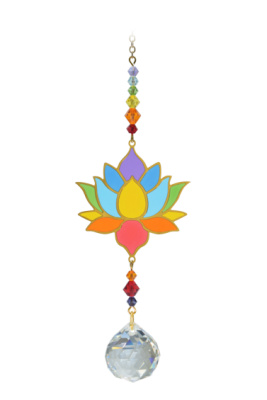 Lotus Flower Rainbow Suncatcher Crystal