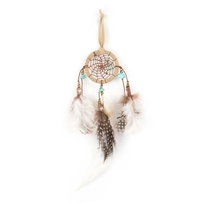 Natural Dream Catcher With Stone Chips And Feathers