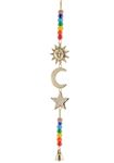 Brass Chakra Hanging Moon and Star