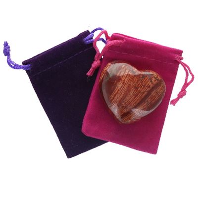 Snakeskin Jasper Heart Large in Pouch