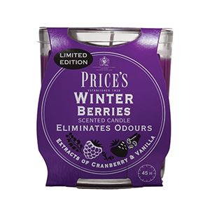 NOW REDUCED - Winter Berries Candle in Glass Jar by Price’s