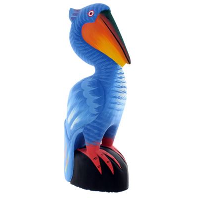 Painted Wooden Pelican Blue Extra Large