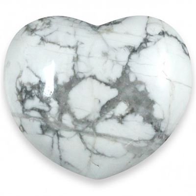 Heart Large White Howlite