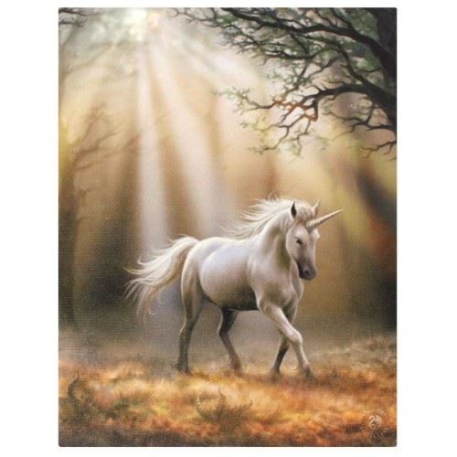 Unicorn in Woods Canvas Picture by Anne Stokes | Anne Stokes