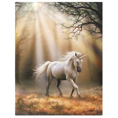 Unicorn in Woods Canvas Picture by Anne Stokes