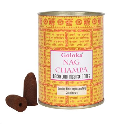 Nag Champa Goloka Backflow Incense Cones 24s
