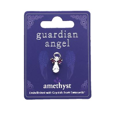 Amethyst Guardian Angel Pin With Swarovski Crystal