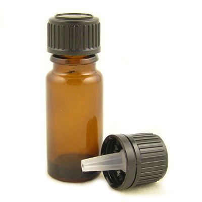 Glass Bottles Amber with Standard Black Dropper Cap 10ml