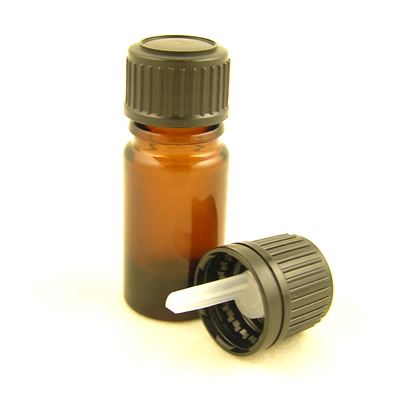 Glass Bottles Amber Kingston with Standard Black Dropper Cap 5ml