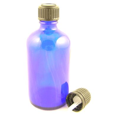 Glass Bottles Blue York with Standard Black Dropper Cap 30ml