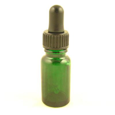 Glass Bottles Green Durham with Glass Pipette Screw On Cap 10ml