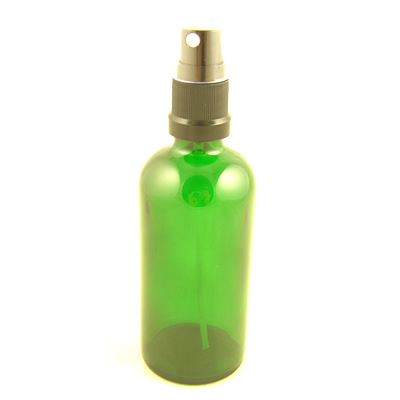 Glass Bottles Green Durham with Mist Sprayer  Atomiser Cap 30ml