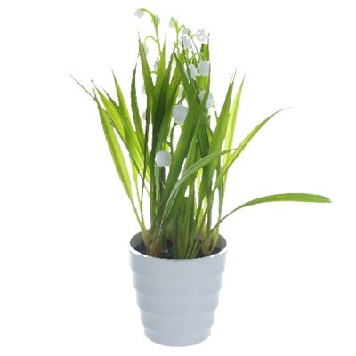 Lily Of The Valley In White Pot Realistic Artificial Plant