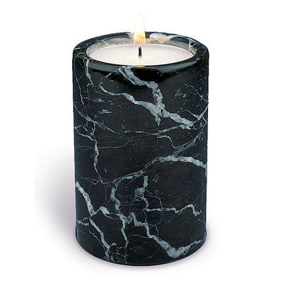 Black Marble Tealight Candle Holder Tall