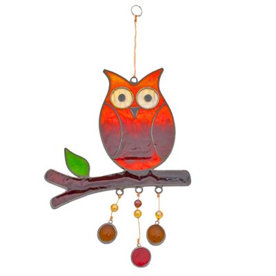 Owl On Branch Suncatcher