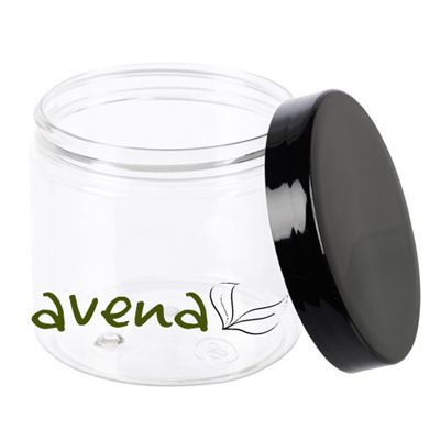 PET Clear Plastic Jars with Black Lid 200ml