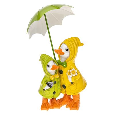 Puddle Duck Mother with Baby & Brolly Large 30cm