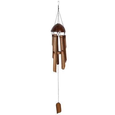 Bamboo Windchime Dark Wood 76cm