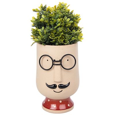Face Plant Pot Man With Glasses Large