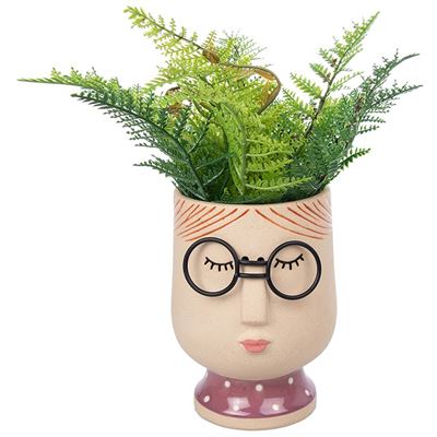 Face Plant Pot Lady With Glasses Large