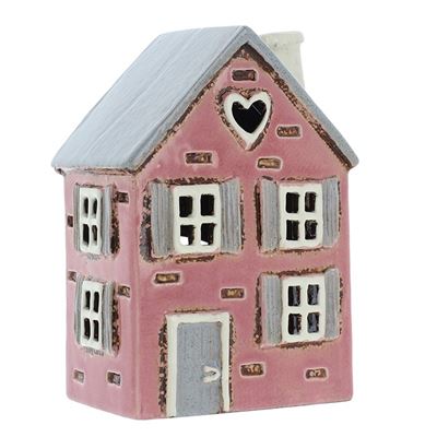 Pink Village Pottery House With Shutters Large