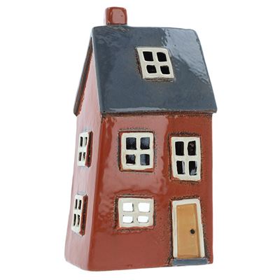 Cartoon Style Orange & Blue Village Pottery House Large