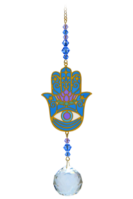 Hamsa Moonlight Suncatcher Crystal