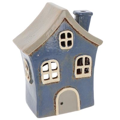 Quirky House Tall Blue Village Pottery