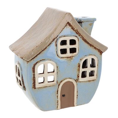 Quirky House Large Pale Blue Village Pottery