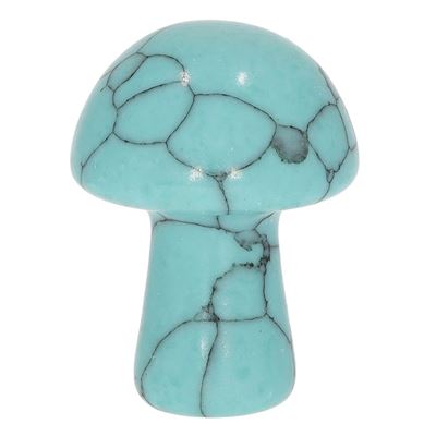 Turquoise Howlite Carved & Polished Mushroom
