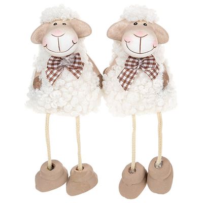 Cute White Sheep Shelf Sitters Set Of Two