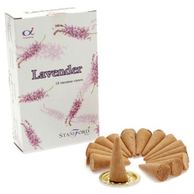 Lavender Incense Cones Stamford 15`s Box