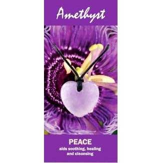 Amethyst Heart Necklace Natural Jewellery for Peace