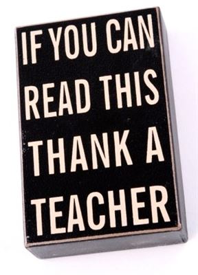 Thank a Teacher Wooden Block with Hanger