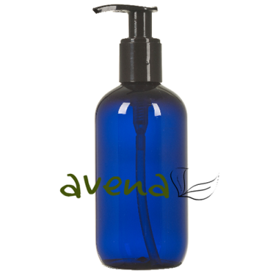 Plastic Bottle Blue with Black Pump Dispenser 250ml