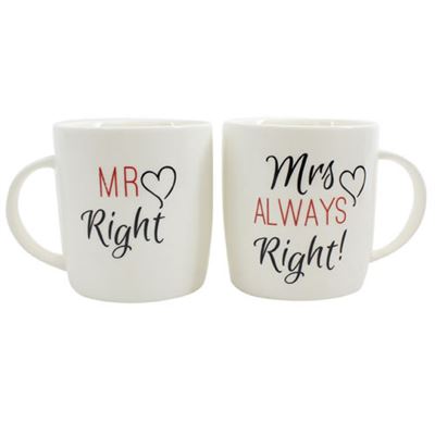 Mr & Mrs Set of Two Mugs