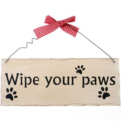 Wipe Your Paws Shabby Plaque